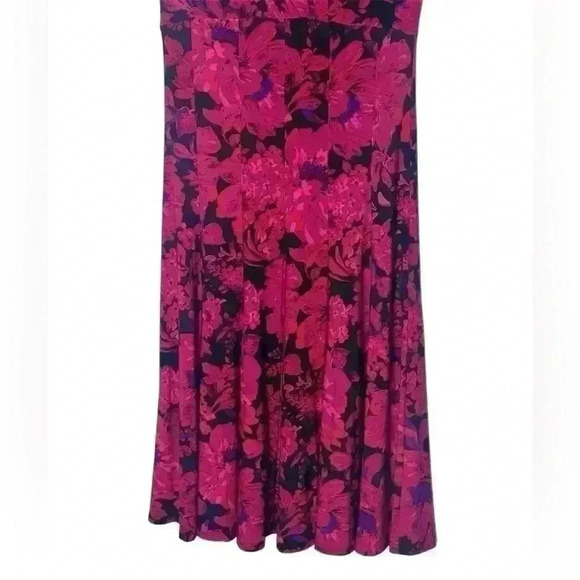 NWOT Lauren by Ralph Lauren Pink Floral Print Swing Dress Size 4 (D225) - Picture 3 of 8